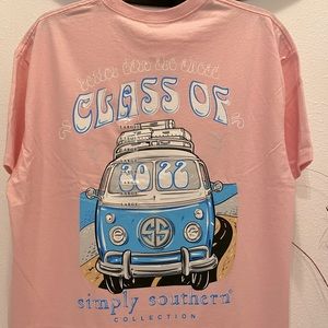 Simply Southern Ladies Pink Class of 2022 Short Sleeve T-Shirt - Large